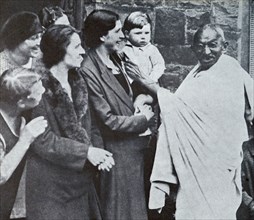 Mahatma Gandhi visits Lancashire's cotton mills in 1931, during his tour of England