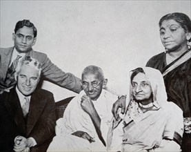 Mahatma Gandhi with Charlie Chaplin the film actor