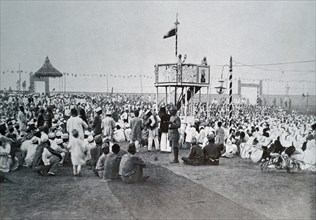 Mahatma Gandhi addresses a rally in 1931