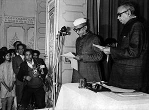 Charan Singh Swearing in as Chief Minister of Uttar Pradesh 1967-68