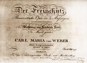 Title page of the German Opera 'Der Freischütz'