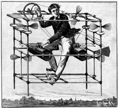 Scientific American illustration of the Flying Bedstead