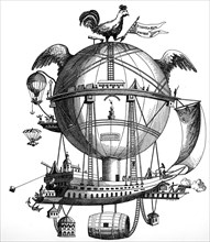 Engraving depicting the Minerva Balloon designed by Étienne-Gaspard Robert