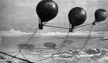 Henry Tracey Coxwell's plan for a triple balloon to be used for Arctic exploration