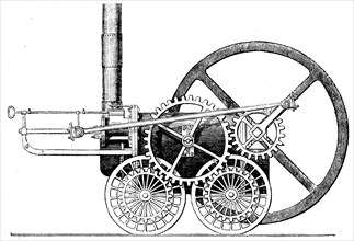 Illustration of Francis Trevithick's high-pressure tram engine