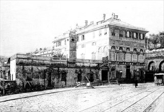 Engraving depicting the home of Giuseppe Verdi