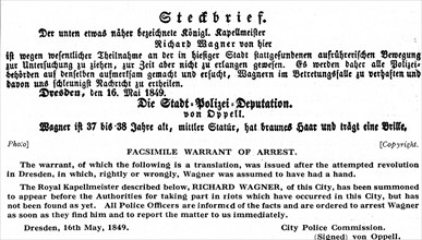 Arrest warrant issued for Wilhelm Richard Wagner
