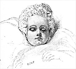 Illustration of an infant Queen Victoria