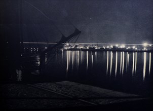 Kiel Harbour, in Germany, at night circa 1930 by Carl Boss