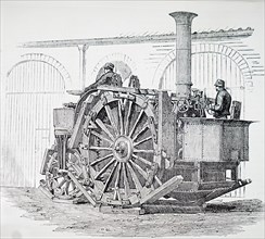 Steam engines and threshing machines at the1854 Smithfield Show
