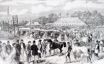 A scene from the1862 Northamptonshire Agricultural Society's Show in Burghley Park, Stamford
