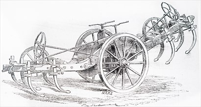 Engraving depicting a Scarifying Plough for use in steam ploughing