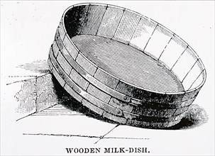 A wooden milk dish in which the cream was allowed to rise