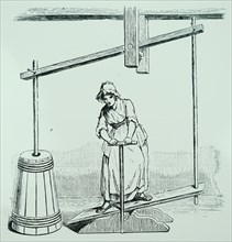 The use of a see-saw type of vertical butter churn