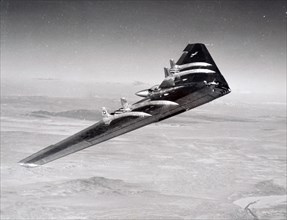 Photograph of the Northrop YB-49, a prototype jet-powered heavy bomber aircraft