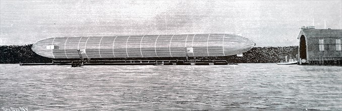 The Zeppelin airship, on Lake Constance, named after the German Count Ferdinand von Zeppelin