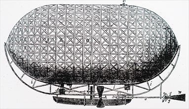 Henry Bell's design for an aerial machine, which had a rudder and two screw propellers