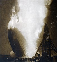 Photograph taken during the Hindenburg disaster