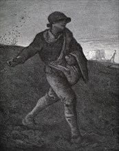 Print of the painting titled 'The Sower' by Jean-François Millet