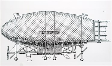 Camille Vert's 'Flying Fish' balloon, powered by a small steam engine