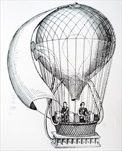 Engraving depicting Terzuolo's navigable balloon