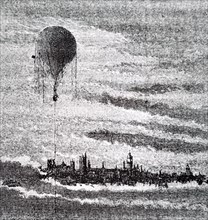 A balloon ascending from Barbizon, a commune in France