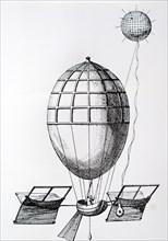 Yves Guyot's plan for an ovoid balloon fitted with a sail
