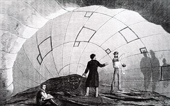 The filling of a balloon in England