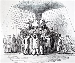 The 'Nassau' balloon about to ascend from Vauxhall Gardens, London