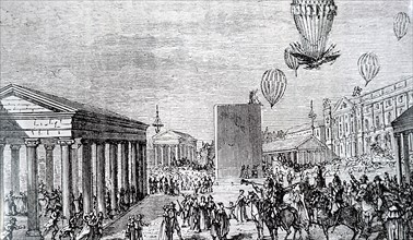 Balloons taking part in the celebrations for Napoleon's coronation
