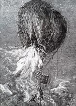 A balloon falling into the sea