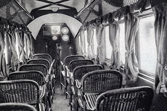 The interior of an aeroplane liner