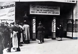 Photograph of a cinema in Paris in German occupied France