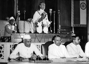 Lord Mountbatten at the declaration of Indian Independence, 15 August 1947