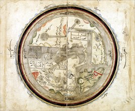Medieval 10th century World map by Abu Ishaq Ibrahim ibn Muhammad al-Farisi al Istakhri