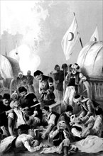 The Red Crescent tending to the wounded Turkish during the Russo Turkish War