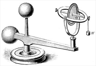 An electric gyroscope, a device consisting of a wheel or disc mounted so that it can spin rapidly about an axis which is itself free to alter in direction