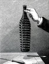 Elasticity by flexure: glass bottle as a spring