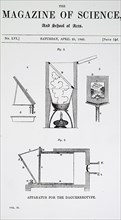 Apparatus used to take and develop daguerreotype photographs invented by Louis Daguerre