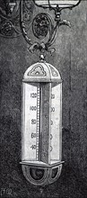 Thermometer design which could hung from a light fixture