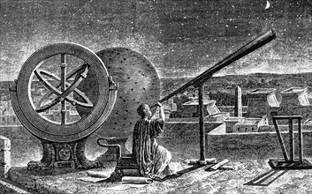 Imaginative reconstruction of Hipparchus in his observatory in Alexandria