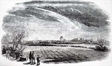 A meteor flying over England