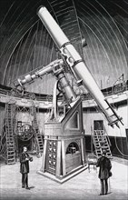 The interior of the Kuffner Observatory, is one of two telescope-equipped public astronomical observatories situated in Austria's capital, Vienna