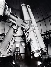 Photograph of the interior of the Royal Observatory, Greenwich, an observatory situated on a hill in Greenwich Park, overlooking the River Thames