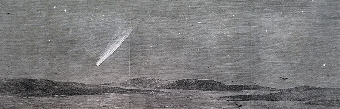The Great Comet of1882 seen from the HMS Orion on Lake Timsah, Egypt