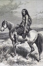 A Patagonian chief on horseback
