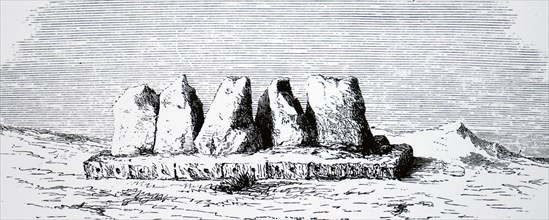 A platform on which giant Moai statues once stood on Easter Island