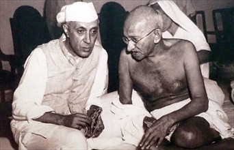 Pandit Jawaharlal Nehru, later Prime Minister of India,