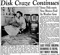 Jesse Marcel, head intelligence officer, who initially investigated and recovered some of the debris from the Roswell UFO site 1947
