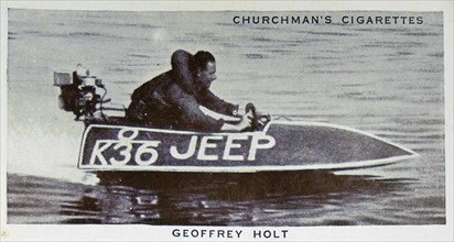Churchman Kings of Speed Series cigarette card depicting Geoffrey Holt